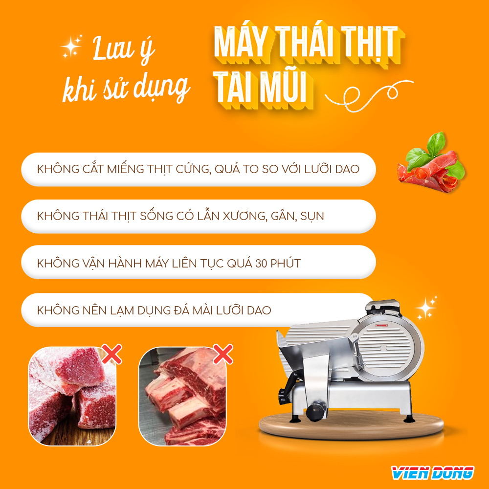 lưu ý khi sử dụng máy thái thịt chín