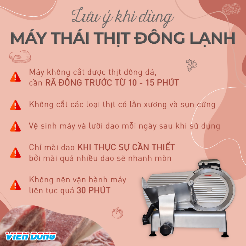 lưu ý khi sử dụng Máy thái thịt đông lạnh