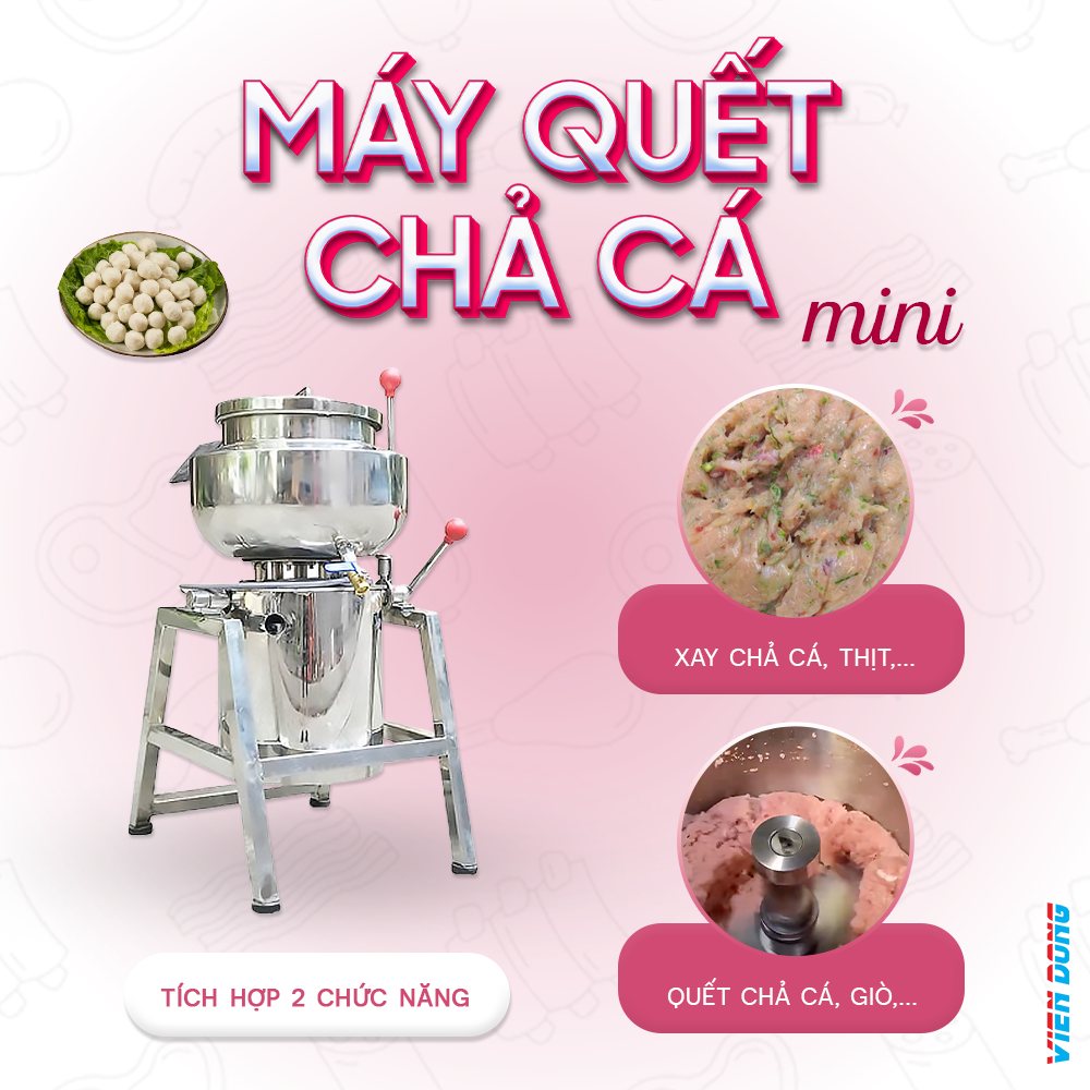 máy quết chả cá mini